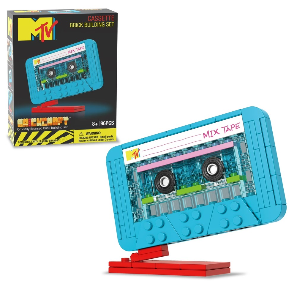 Brickcraft MTV Retro 80s Cassette Tape Brick Building Set 96 pcs Age 8+